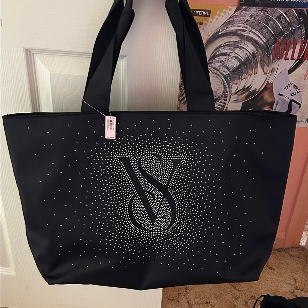 Victoria's Secret Black Studded Tote